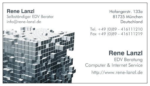 Visitenkarte - Rene Lanzl, Selbst&auml;ndiger EDV Berater - Computer & Internet Service